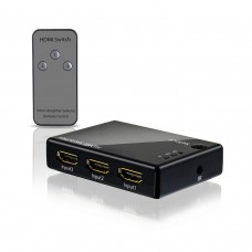 Full HD 1080p HDMI Switch includes Remote control | HQ 3 Port Switch | 3 x IN / 1 x OUT automatic and manual switch function